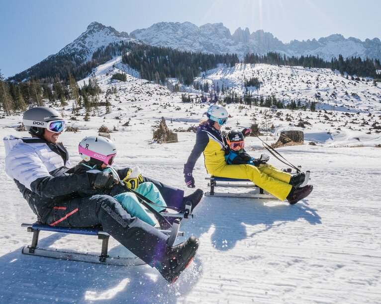 Tobogganing in the Dolomites Carezza’s toboggan runs!